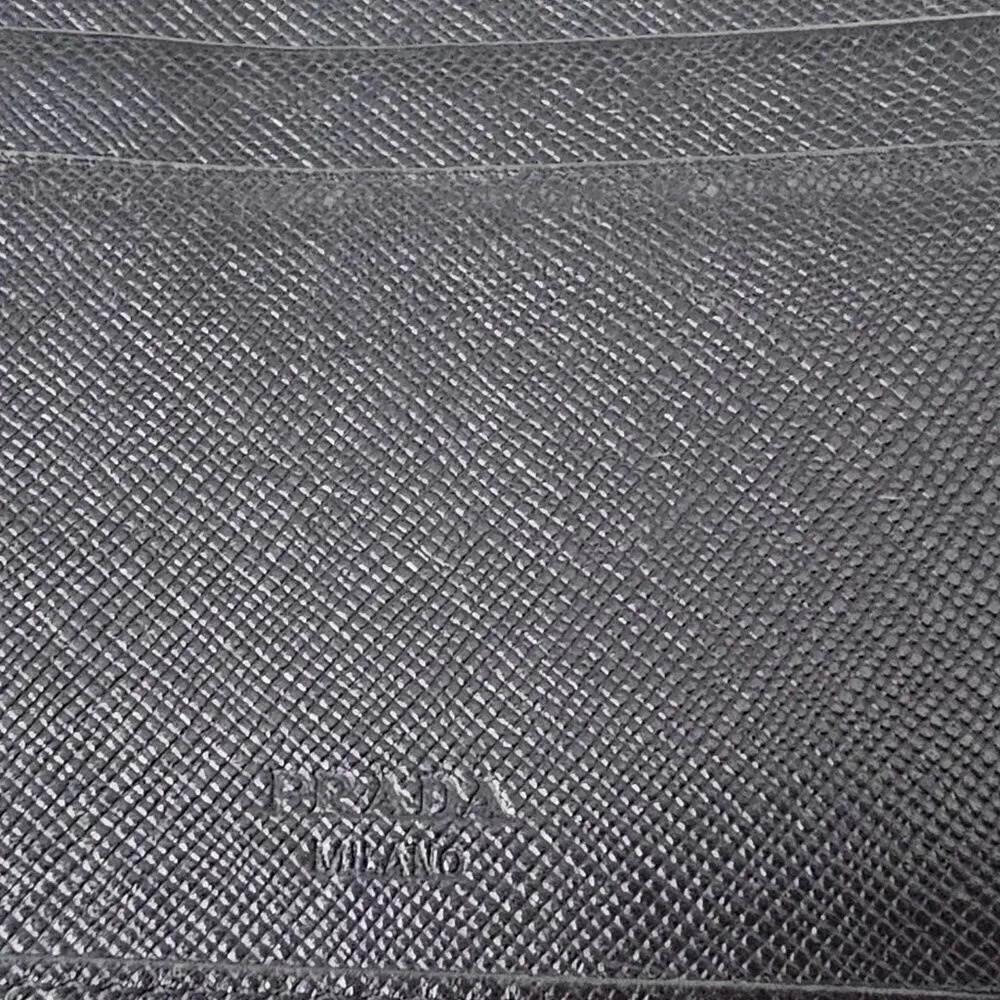 Prada Milano Saffiano Leather Compact Bifold Black Wallet
